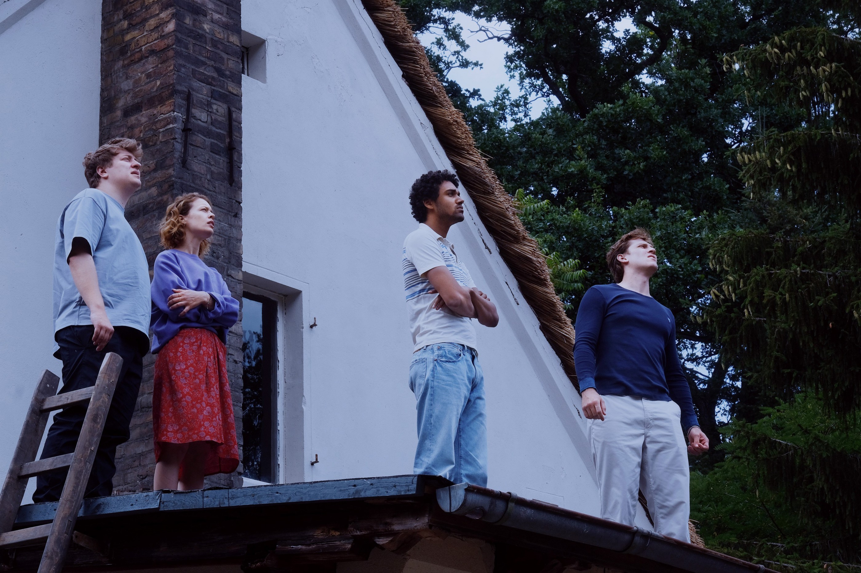 Fig. 14: (l-r) Thomas Schubert, Paula Beer, Langston Uibel, & Enno Trebs in ROTER HIMMEL | AFIRE by Christian Petzold  DEU 2023, Competition  © Christian Schulz / Schramm Film